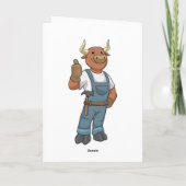 Carte Taureau en bricoleur avec marteau (Dos)