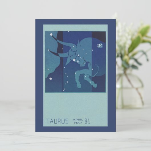 Carte Taurus Bull Constellation Astrologie Zodiaque Vint (Debout devant)