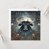 Carte Taurus Bull Zodiac Astrology Mystical Birthday (Devant/Arrière en situation)