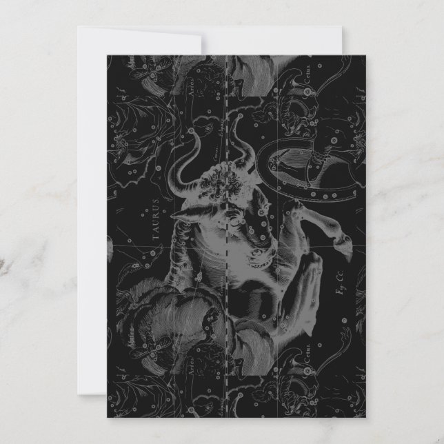 Carte Taurus Constellation Hevelius 1690 Décor (Devant)