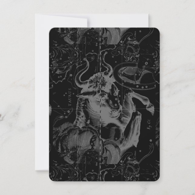 Carte Taurus Constellation Hevelius 1690 Décor (Devant)