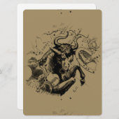 Carte Taurus Constellation Hevelius 1690 Engraving (Devant / Derrière)