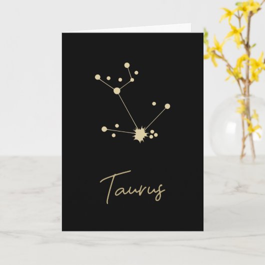 Carte Taurus Constellation Zodiac (Fleur jaune)