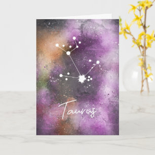 Carte Taurus Constellation Zodiac Purple Galaxie