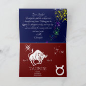 Carte Taurus de Constellation Zodiaque (Intérieur)