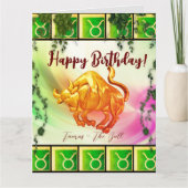 Carte Taurus Joyeux Anniversaire (20 Avril - 20 Mai) Moy (Devant)