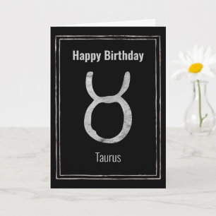 Carte Taurus le taureau zodiaque argent Joyeux anniversa