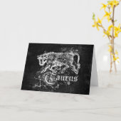 Carte Taurus Vintage zodiaque (Fleur jaune)