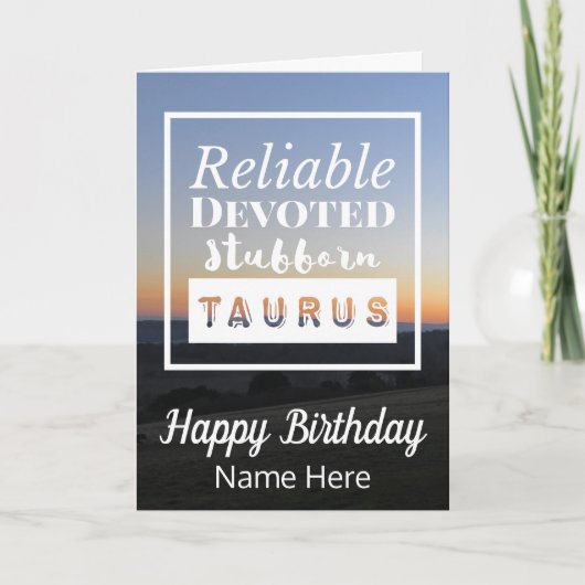 Carte Taurus Zodiac Amusants Caractéristiques Anniversai (Devant)
