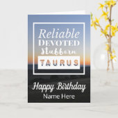 Carte Taurus Zodiac Amusants Caractéristiques Anniversai (Fleur jaune)