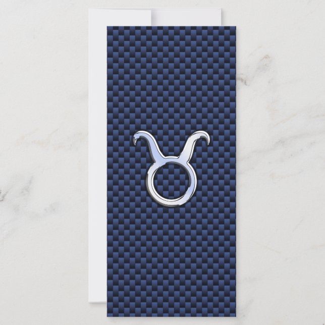 Carte Taurus Zodiac Décor Marine Blue Carbon Fiber Impre (Devant)