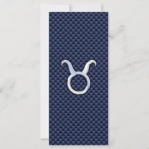 Carte Taurus Zodiac Décor Marine Blue Carbon Fiber Impre