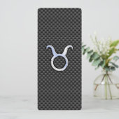 Carte Taurus Zodiac Sign on Charcoal Carbon Fiber Print (Debout devant)