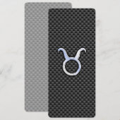 Carte Taurus Zodiac Sign on Charcoal Carbon Fiber Print (Devant / Derrière)