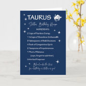 Carte Taurus Zodiac Stellar Recette d'anniversaire (Fleur jaune)