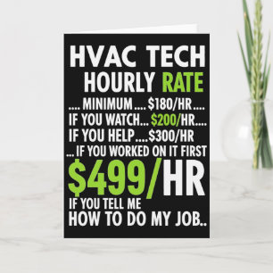 Carte Taux Horaire Technicien CVC Drôle De Travail Pour