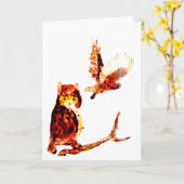 Carte Tawny Owls Art (Fleur jaune)