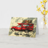 Carte Taxi rouge dans Chiang Mai (Fleur jaune)