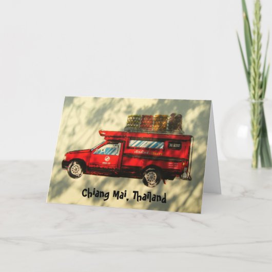 Carte Taxi rouge dans Chiang Mai (Devant)