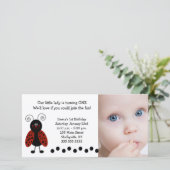 Carte {TBA} Photo Little Ladybug Anniversaire / Naissanc (Debout devant)