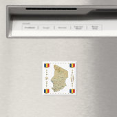 Carte Tchad + Magnet des drapeaux (In Situ (Lave-vaisselle))