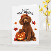 Carte Tchiens de Halloween en Diable Caniche (Fleur jaune)