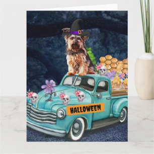 Carte Tchiens de Terrier du Yorkshire Halloween Camion N