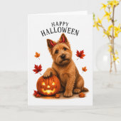 Carte Tchiens Norwich Halloween Diable (Fleur jaune)