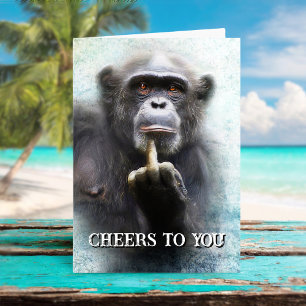 Carte Tchin Singe Doigt du Milieu Drôle
