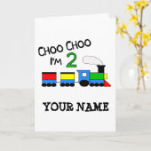 Carte Tchoo Tchoo j'ai 2 ans !  Avec TRAIN (Fleur jaune)