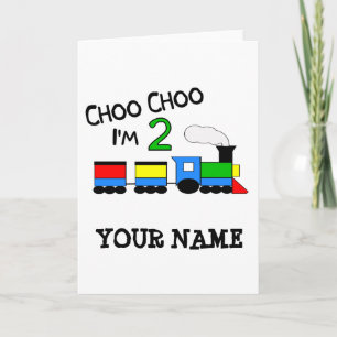 Carte Tchou Tchou j'ai 2 ans ! Avec TRAIN
