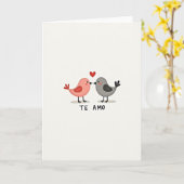 Carte Te Amo Oiseaux d'Amour Mignons (Fleur jaune)