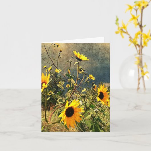 Carte Te Manquer Tes Tournesols Texturés Nuages De Mouss (Fleur jaune)
