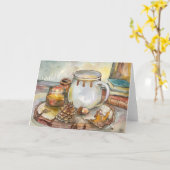 Carte Tea by the Window Folded Greeting Card (Fleur jaune)