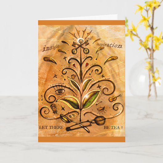 Carte Tea Greetings ! (Fleur jaune)