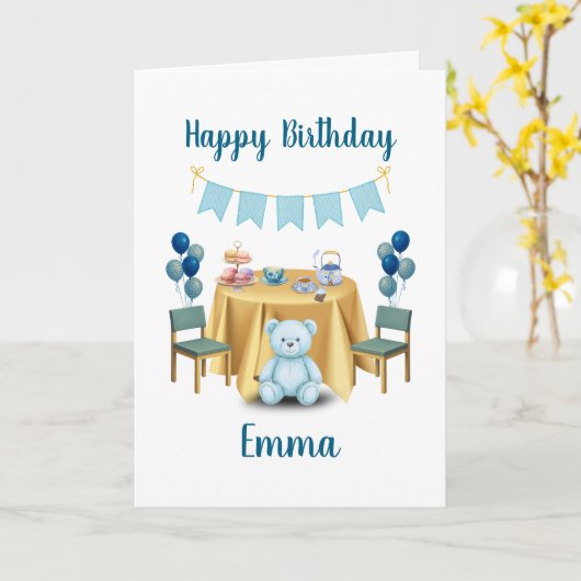 Carte Tea Party Birthday Card (Fleur jaune)