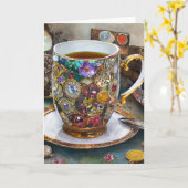 Carte Tea Time Avec Le Voyageur Du Temps (Fleur jaune)