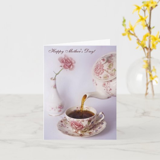Carte Tea Time, Joyeuse fête des mères ! (Fleur jaune)