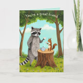 Carte Tea Time Raccoon et Squirrel Forest Friend (Devant)
