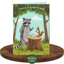Tea Time Raccoon et Squirrel Forest Friend