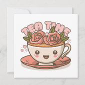 Carte Tea Time Rose Tea Kawaii (Devant)