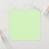 Carte Tea vert pastel Feuille couleur solide (Devant/Arrière en situation)