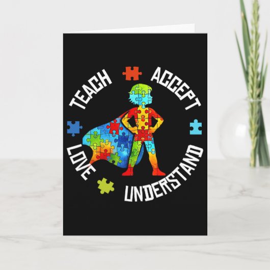 Carte Teach Accept Love Understand Autism Support Autism (Devant)