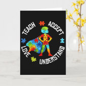 Carte Teach Accept Love Understand Autism Support Autism (Fleur jaune)