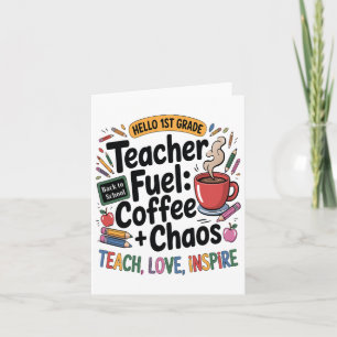 Carte Teacher Carburant Café Chaos Retour À L'École 1ère
