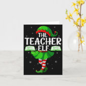 Carte Teacher Elf Christmas Girls Women Elf Squad Xmas F (Fleur jaune)