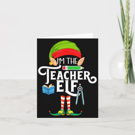 Carte Teacher Elf Family Matching Christmas (Devant)