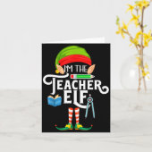 Carte Teacher Elf Family Matching Christmas (Fleur jaune)
