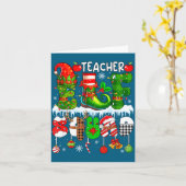 Carte Teacher Elf Squad Xmas Colorful Elf Hat Scute Ss C (Fleur jaune)