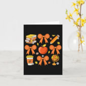 Carte Teacher Fall Chemise Coquette Bow Citrouille Autom (Fleur jaune)